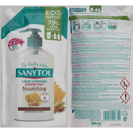 Sanytol dezinfekčné mydlo vyživujúce náhradnú náplň 500 ml