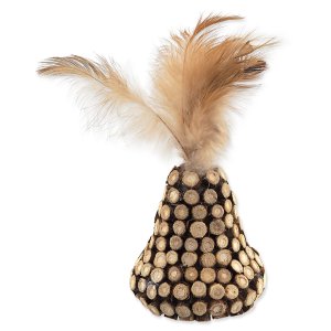 Hračka MAGIC CAT Natural Fun kužeľ s prírodnými pierkami a oblepené drevom 13cm