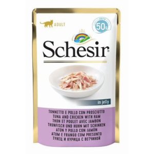 Schesir Cat vrecko Adult tuniak/kurča/šunka 50G