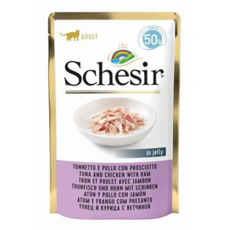 Schesir Cat vrecko Adult tuniak/kurča/šunka 50G