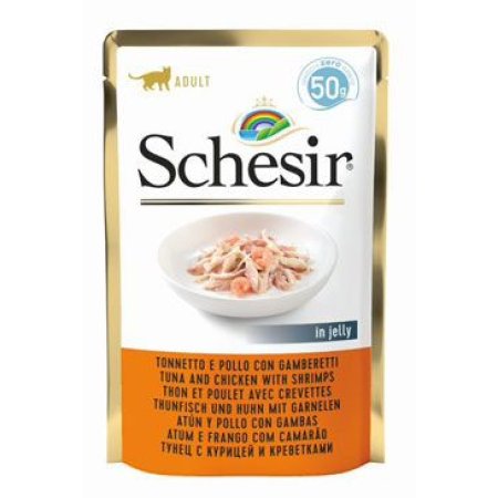 Schesir Cat vrecko Adult tuniak/kurča/krevety 50G