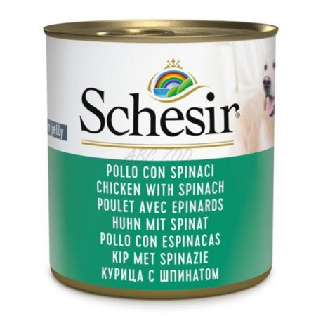 Schesir Dog konz. Adult kura/špenát 285g