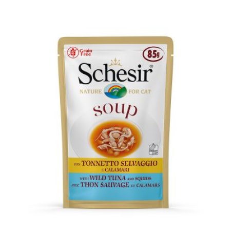 Schesir Cat vrecko Adult Soup tuniak/kalmáre 85g