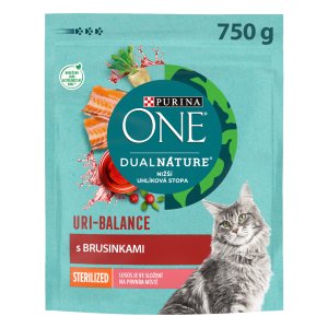 Purina One Dual Nature Sterilcat Brusnica s lososom 750 g