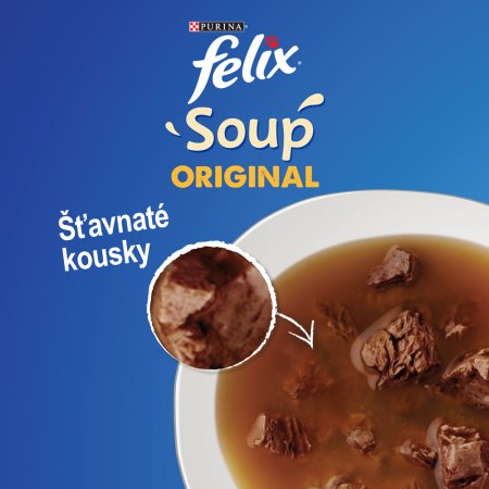 Felix Soup polievky s hovädzím, kuraťom a jahňacím 6 x 48 g