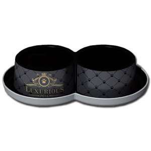 Trendy LUXURIOUS miska double 2x0, 35l, čierna