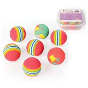 BOX Loptička dúhová machová guma 4cm, 7ks