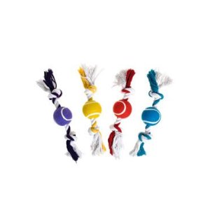 Hračka pes Tenisová loptička na povraze 30cm KAR