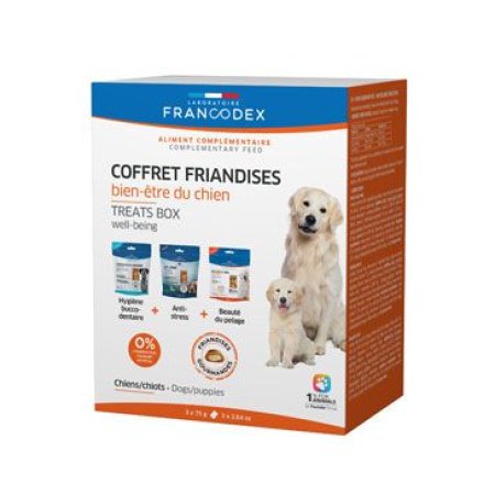 Francodex Pochúťka Box Well-being pre psov 3x75g