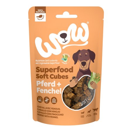 WOW maškrty Superfood mäkké kocky Konské s feniklom 150g