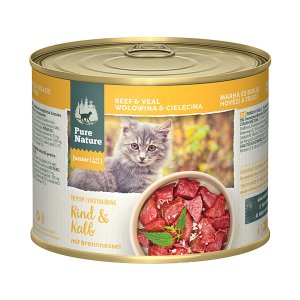 Pure Nature Cat Junior konzerva Hovädzie a Teľacie so žihľavou 200g