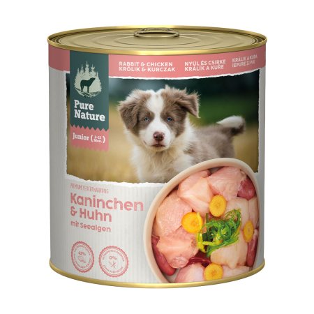 Pure Nature Dog Junior konzerva Králik a Kurča 800g