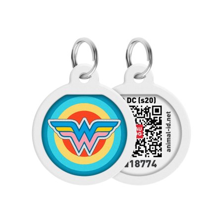 WAUDOG múdra ID známka s QR tagom DC Wonder Woman logo Rainbow