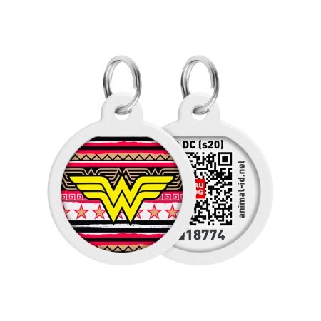 WAUDOG múdra ID známka s QR tagom DC Wonder Woman logo Red