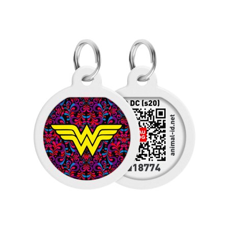 WAUDOG múdra ID známka s QR tagom DC Wonder Woman logo Dark