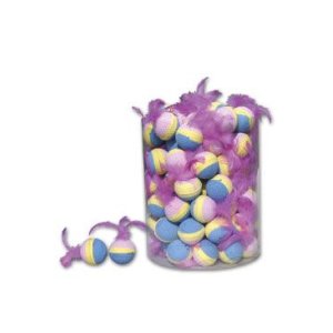 Penová loptička s pierkom 4cm