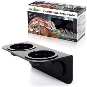ReptiZoo Terárijné magnetické krmítko čierne, 15 x 8 x 6,2 cm
