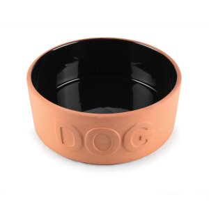 Hlinená miska DOG, vnútorná čierna glazúra 20,5cm