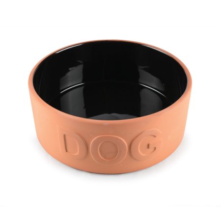Hlinená miska DOG, vnútorná čierna glazúra 20,5cm