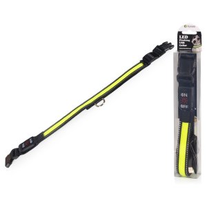 LED obojok dobíjací USB/vel.L 50-60cm/ zelený