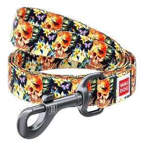 WAUDOG vodítko nylonové Elegantná lebka (122cm/1,5cm)