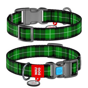 WAUDOG obojok nylonový Zelená kocka QR (37-58cm/2,5cm)