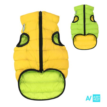 AiryVest bunda pre psov žltá/zelená S 40