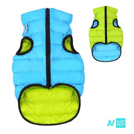 AiryVest bunda pre psov modrá/zelená M 45