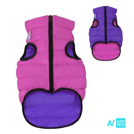 AiryVest bunda pre psov ružová/fialová M 40