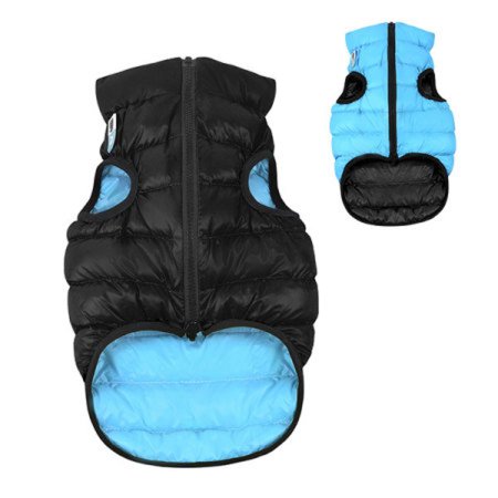 AiryVest bunda pre psov čierna/modrá XS 25