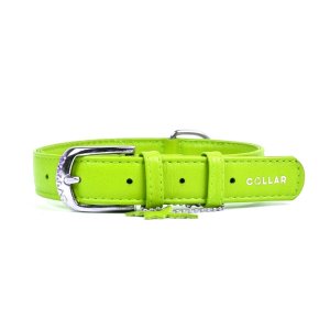 Obojok kožený Glamour Classic - zelený (46-60cm/35mm)