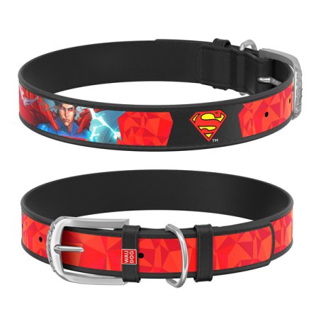 WAUDOG obojok kožený DC Superman (18-24cm/1,2cm)