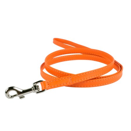 Vodítko kožené Glamour Classic - oranžové (122cm/18mm)