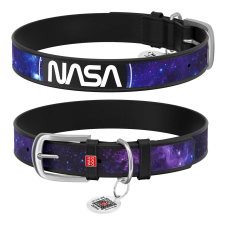 WAUDOG obojok kožený NASA21 čierny (27-36cm/1,5cm)