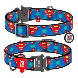 WAUDOG obojok nylonový DC Superman Logo Fastex QR (28-40cm/2cm)