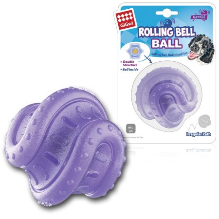 GiGwi loptička Rolling Bell Ball, 7,5 cm
