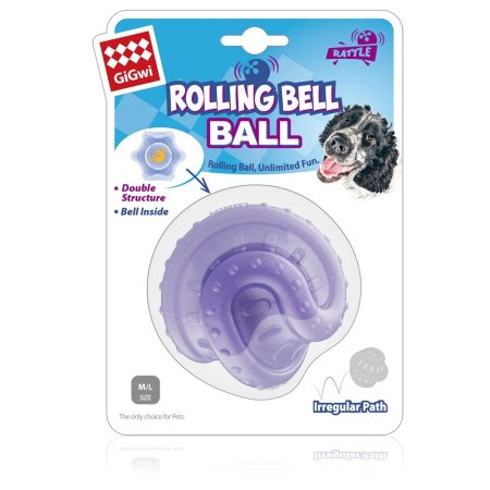 GiGwi loptička Rolling Bell Ball, 7,5 cm