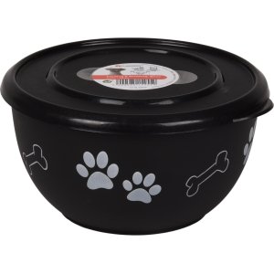 Flamingo Kena Miska pre psov s vekom Čierna / strieborná M 800ml
