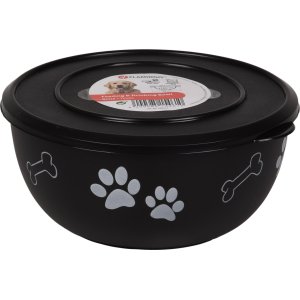 Flamingo Kena Miska pre psov s vekom Čierna / strieborná XL 1700ml