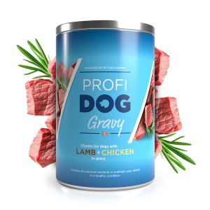 PROFIDOG konzerva kúsky s jahňacím a kuriacim v omáčke 1240g NEW