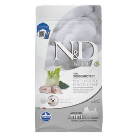 N&D WHITE DOG Adult Mini Sea Bass&Spirulina&Fenn 2,5kg