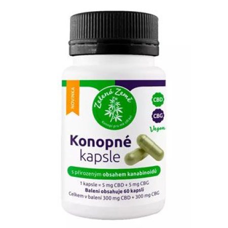 Konopné kapsule s obsahom CBD + CBG 60cps