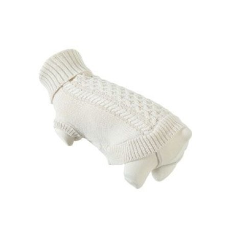 Obleček sveter rolák pre psov MEGEVE krémový 30cm Zolux