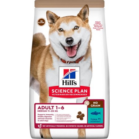 Hill’s Science Plan No Grain Medium Adult Dog Food Tuna 2,5 kg (EXPIRÁCIA 10/2023)