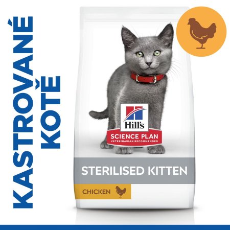 Hill’s Science Plan Sterilised Cat krmivo pre kastrované mačiatka s kuraťom 1,5 kg (EXPIRÁCIA 11/2023)