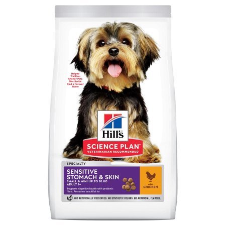 Hill’s Science Plan Canine Adult Sensitive Stomach & Skin Small & Mini Chicken 6 kg (EXPIRÁCIA 11/2023)