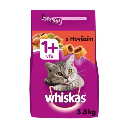 Whiskas granules hovädzím 3,8 kg