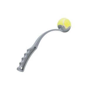 Hračka pes Hádzač loptičiek 32cm šedá KAR