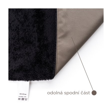 PROFIDOG Deka skladacia NEON S 85 x 65 cm čierna-hnedá (Plys, Spylón)