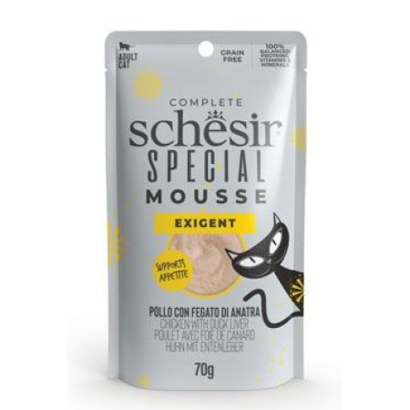 Schesir Cat sáček Special Mousse Exigent kurá / játra70g